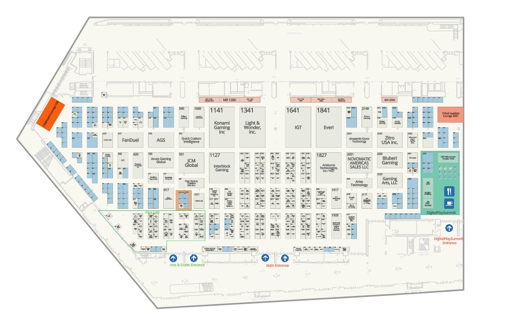 Indian Gaming 2025 Tradeshow & Convention floorplan